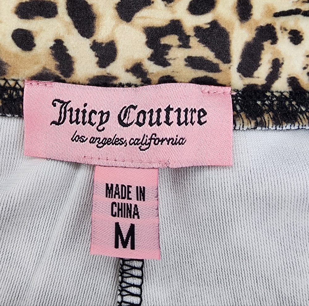 JUICY COUTURE Leopard Velour Short-Sleeve Hoodie & Shorts Set | Size M - Picture 8 of 10